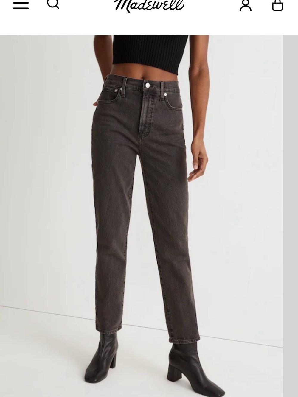 Madewell high rise “The Perfect Vintage Jeans in washed black